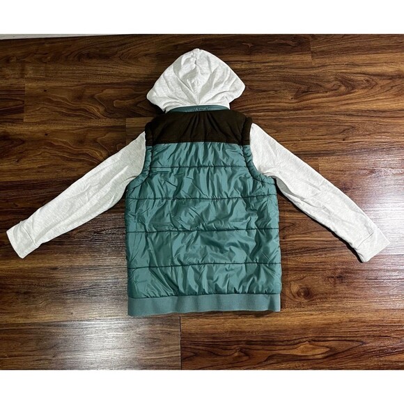 Guess Jeans Full Zip Up Hooded Long Sleeve Vest Jacket Boys Sz Large Blue - Picture 9 of 9